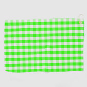 Neon Green Gingham Pattern van Shirley Taylor Golfhanddoek (Horizontaal)