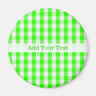 Neon Green Gingham Pattern van Shirley Taylor Magneet