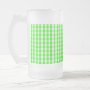 Neon Green Gingham Pattern van Shirley Taylor Matglas Bierpul