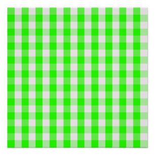 Neon Green Gingham Pattern van Shirley Taylor Perfect Poster
