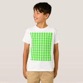 Neon Green Gingham Pattern van Shirley Taylor T-shirt (Voorkant volledig)