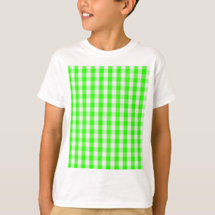 Neon Green Gingham Pattern van Shirley Taylor T-shirt