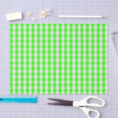 Neon Green Gingham Pattern van Shirley Taylor Tissuepapier (Craft)