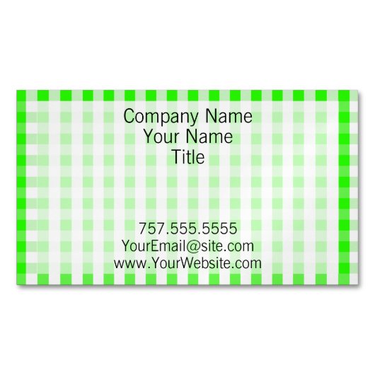Neon Green Gingham Pattern van Shirley Taylor Visitekaartje Magneet (Voorkant)