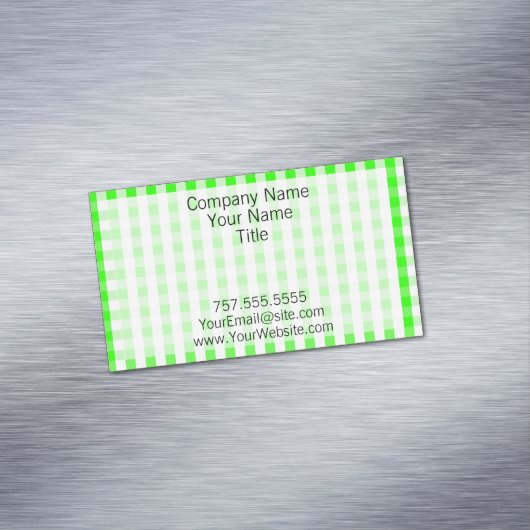 Neon Green Gingham Pattern van Shirley Taylor Visitekaartje Magneet (Voorbeeld)