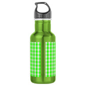 Neon Green Gingham Pattern van Shirley Taylor Waterfles (Achterkant)