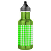 Neon Green Gingham Pattern van Shirley Taylor Waterfles (Rechts)