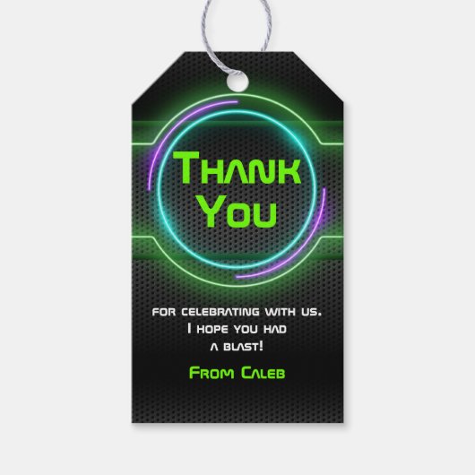 Neon Green Glow Game on Party Favor Label Cadeaulabel (Voorkant)