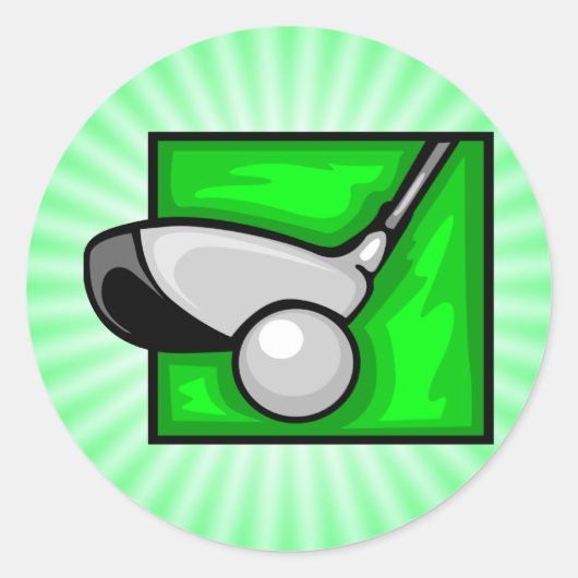 Neon Green Golf Ronde Sticker (Voorkant)