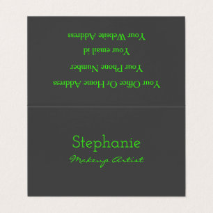 Neon Green Grey Custom Color Makeup Artist Salon Visitekaartjes