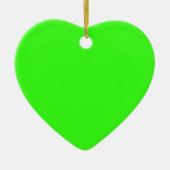 Neon Green Heart-keramisch Ornament (Voorkant)