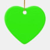 Neon Green Heart-keramisch Ornament (Achterkant)