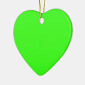 Neon Green Heart-keramisch Ornament (Links)
