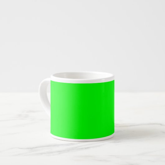 Neon green hex code 00FF00 Espresso Kop (Voorkant links)