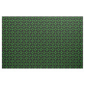 Neon Green Human Skull Pattern op Black Stof (Yard (91,4 cm))