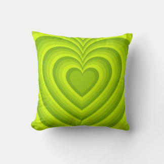 Neon Green Hypnotic Heart Love Patroon Kussen