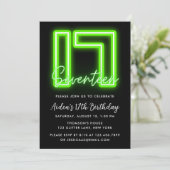 Neon Green Invitation du 17e anniversaire (Debout devant)