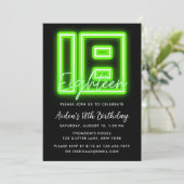 Neon Green Invitation du 18e anniversaire (Debout devant)