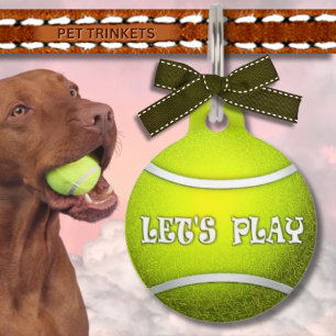 Neon Green - Laten we Tennisbal spelen Huisdierpenning