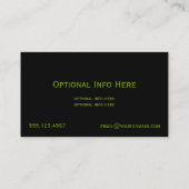 Neon Green Leaf Swirls Visitekaartje (Achterkant)