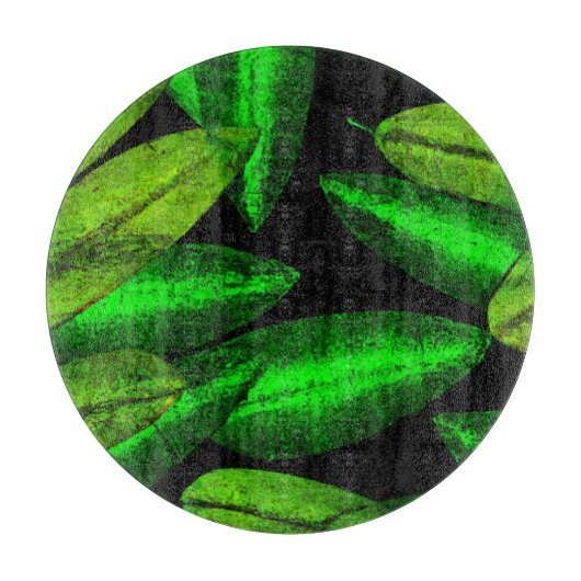 Neon Green Leaves Art. Snijplank (Voorkant)