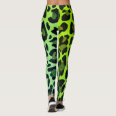 Neon Green Leopard print Leggings (Achterkant)