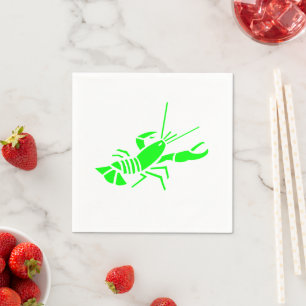 Neon green lobster, modern pret kust servet