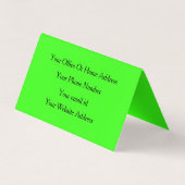 Neon Green Makeup Artist Salon Helderkleurig Visitekaartjes (Achterkant)