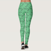 Neon Green Mermaid Échelle Leggings Ariel Inspiré (Dos)