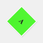 Neon Green Monogram Initiaal White Custom Modern Servet (Hoek)