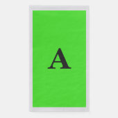 Neon Green Monogram Initiaal White Custom Silver Servet (Voorkant)