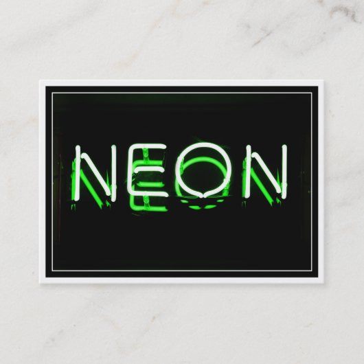 NEON - Green Neon Sign Visitekaartje (Voorkant)
