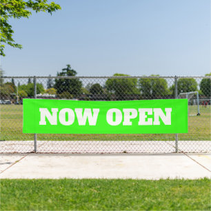 Neon Green nu Open Custom Color New Business Spandoek
