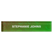 Neon Green Ombre Water Abstract Art Monogram Naam Naambordje (Voorkant)