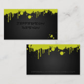 Neon Green Paint Spletters Visitekaartje (Voorkant / Achterkant)