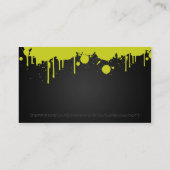 Neon Green Paint Spletters Visitekaartje (Achterkant)