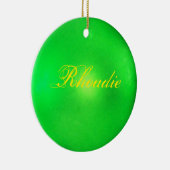Neon Green Personalized Holiday Keramisch Ornament (Rechts)
