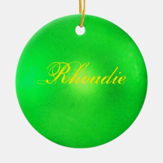 Neon Green Personalized Holiday Keramisch Ornament (Voorkant)
