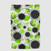 Neon Green Pickleball Pattern Sweat Towel Golfhanddoek (Voorkant)