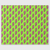 Neon Green & Pink Lightning Bolt Pattern (80/90) Cadeaupapier (Vlak)