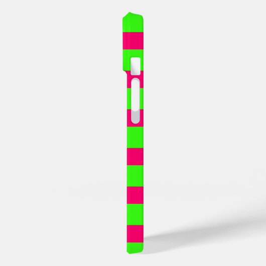 Neon Green & Pink Striped iPhone Case – Customize (Achterkant / Links)