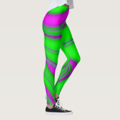 neon green - roze golven leggings (Rechts)