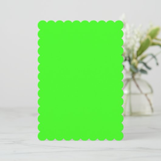 Neon Green Scalloped Kaart (Staand voorkant)