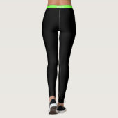 Neon Green Side Stripe Zwart Leggings Uw kleuren (Achterkant)
