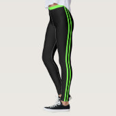 Neon Green Side Stripe Zwart Leggings Uw kleuren (Links)