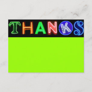 NEON GREEN SIGNS Bar Bat Mitzvah Hartelijk dank Bedankkaart