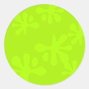 neon green slik leuke kinderen party ronde sticker
