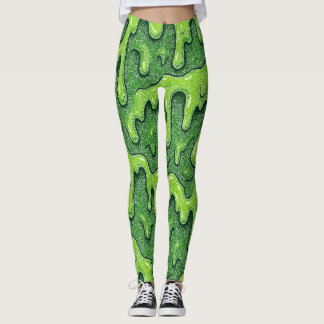 Neon Green Slime Drip Leggings