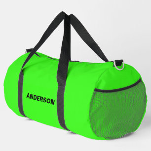 Neon Green Solid Color Aangepaste naam Plunjezak
