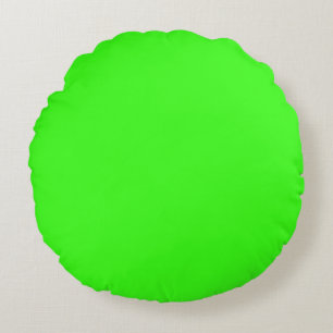 Neon Green Solid Color Rond Kussen